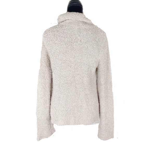 J.Crew Womens L Oatmeal Wool Mix Cowl Neck Flute Sleeves Sweater - Picture 5 of 6